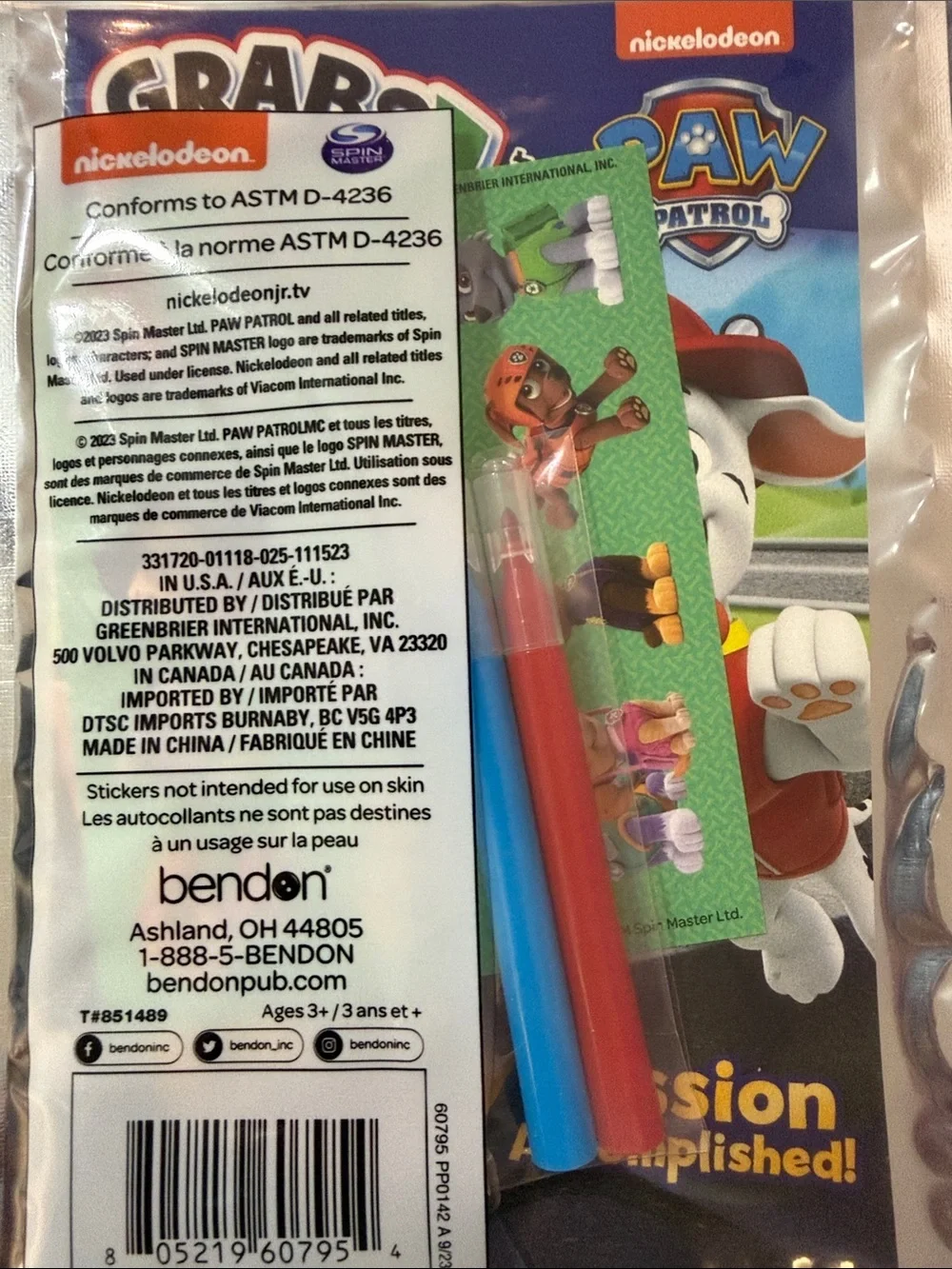 Melissa & Doug Paw Patrol Scratch Art Activity Book And Grab & Go Pack-New